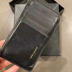 Ysl Saint Laurent authentic black fragments cardholder wallet
